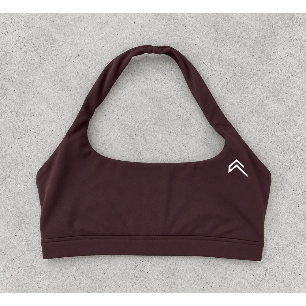 Oner Active EasyLift Halter Bralette Plum Brown Gym Workout Outfit Activewear L